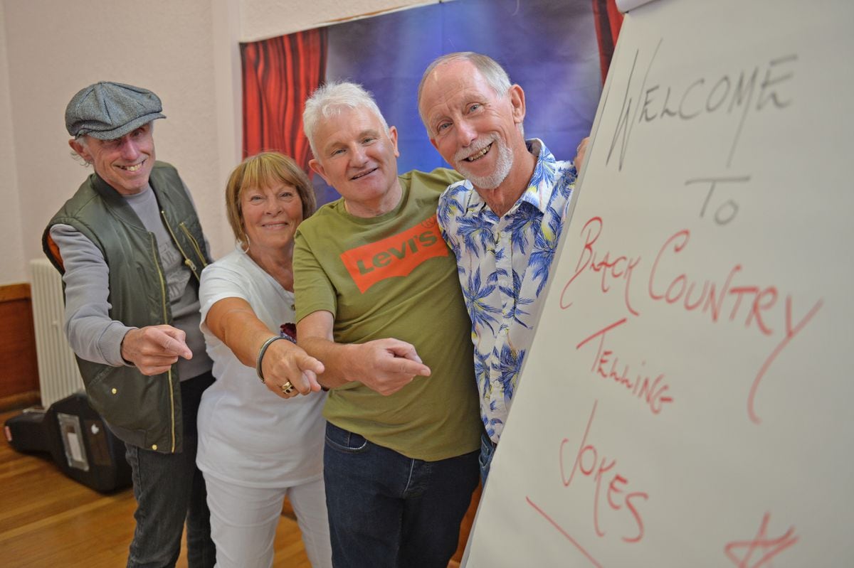 Billy Spakemon, Marlene Watson, Roger Edwards and Doug Parker at the Black Country Tells Jokes project
