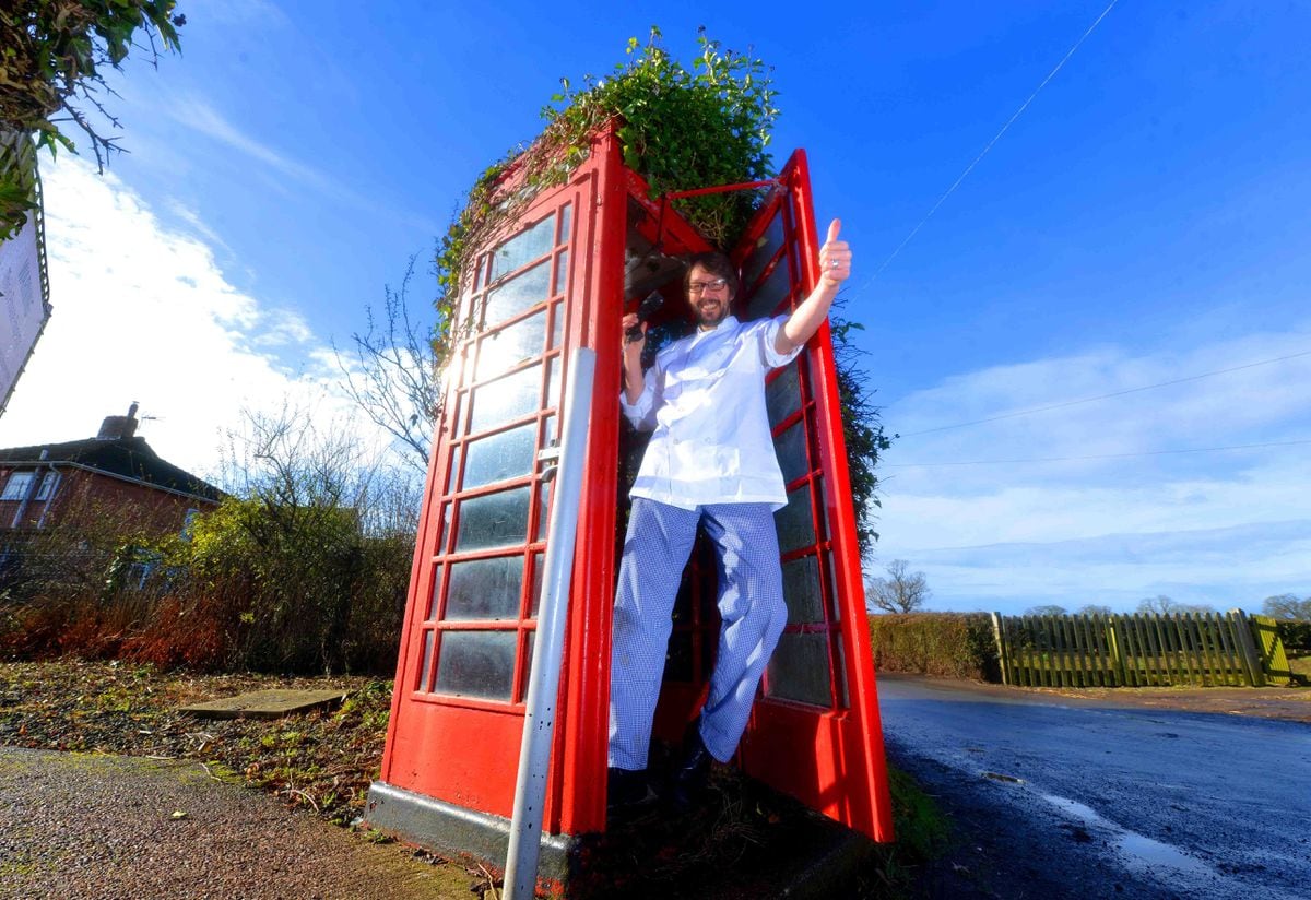 Stuart Philips, chef at The Hundred House which backs on to the phone box.