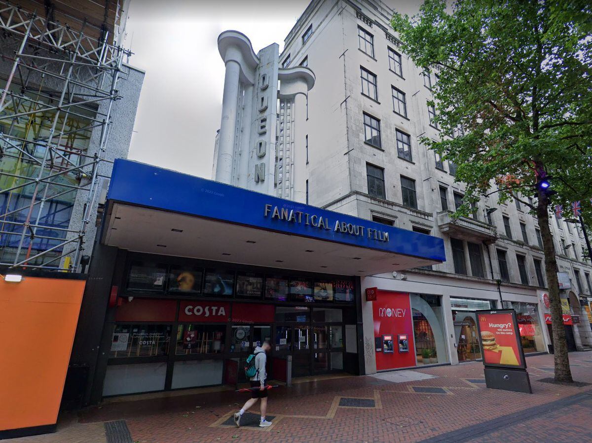The stabbings occurred outside the Odeon on Birmingham's New Street. Photo: Google.