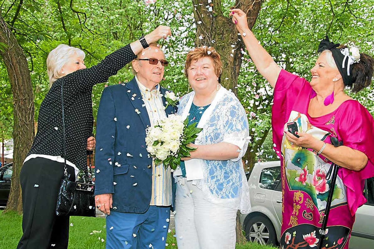 Saxophonist ties knot with first love at 74
