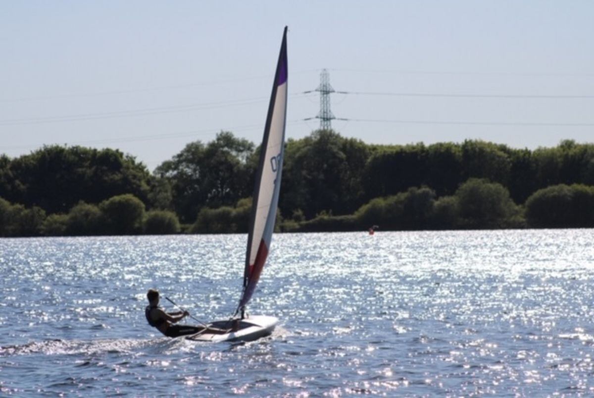 Tom Temple, 16 from Tettenhall, on the water at Chasewater