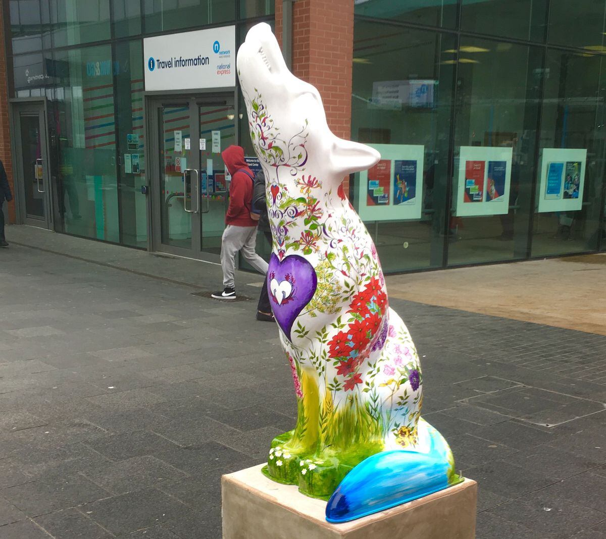 The 'Garden' Wolf near the city's bus station