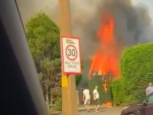 A still frame from a video of the blaze, courtesy of Bethany Moore.