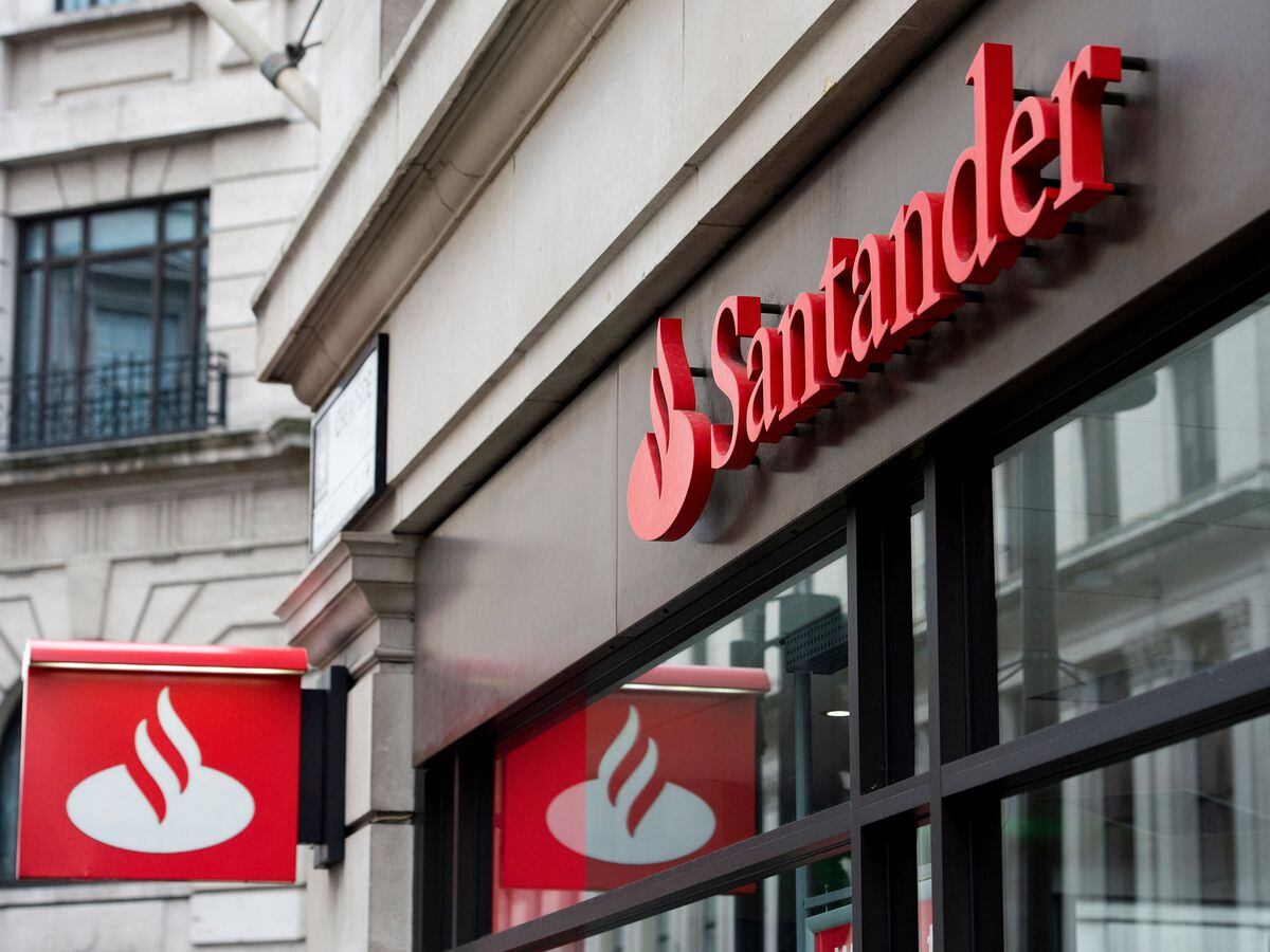 Santander Bank signage above a branch, London