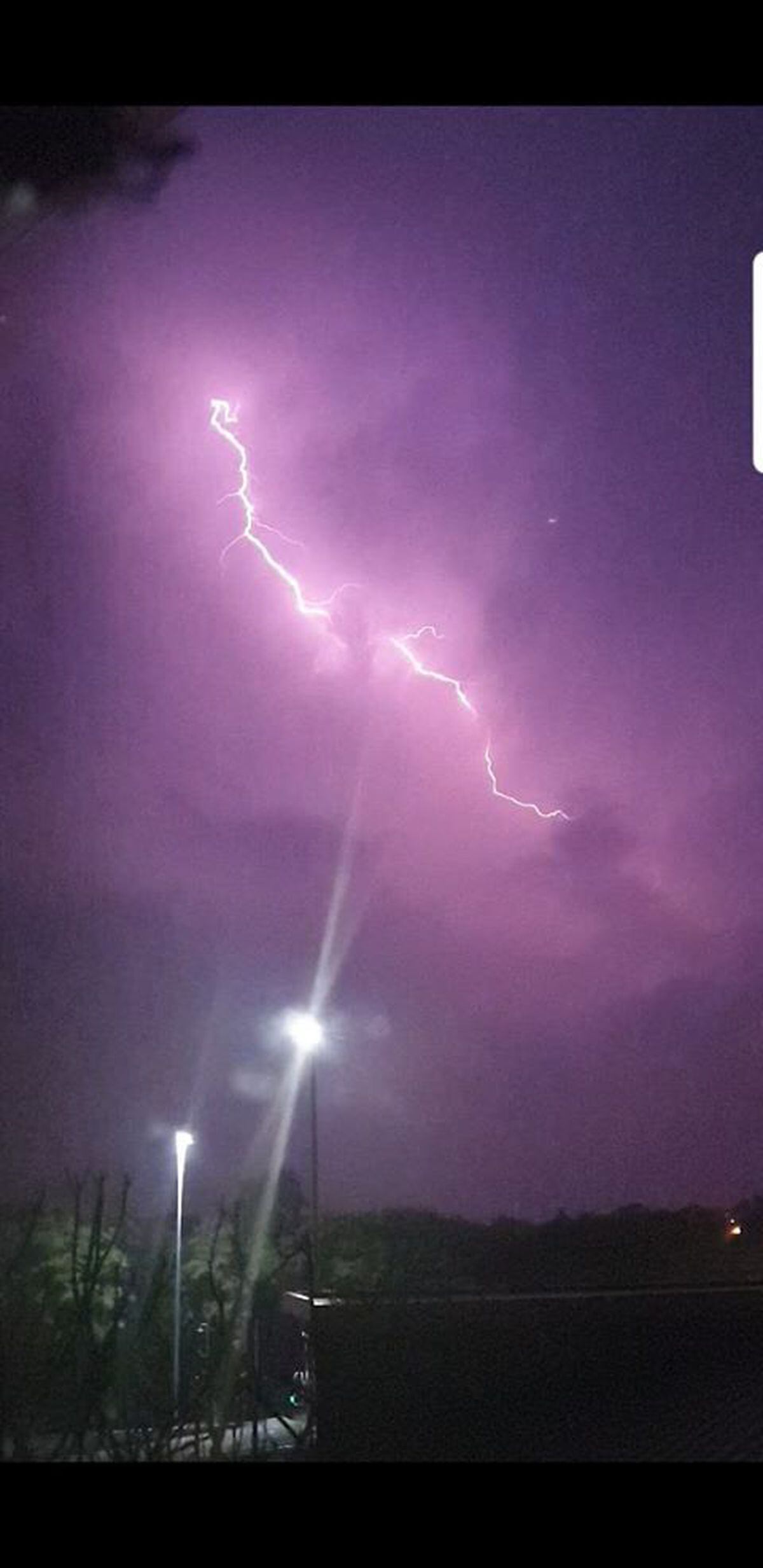 Lightning captured in Wolverhampton by Zoe Porter
