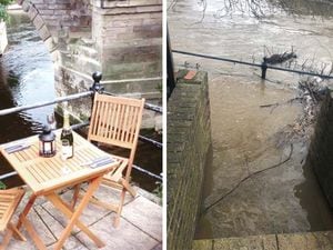 Left, BamBoo's back beer garden normally, and right, the beer garden at 10.30am this morning