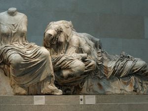 A section of the Parthenon Marbles, also known as the Elgin Marbles, in the British Museum. Photo: Matthew Fearn/PA Wire