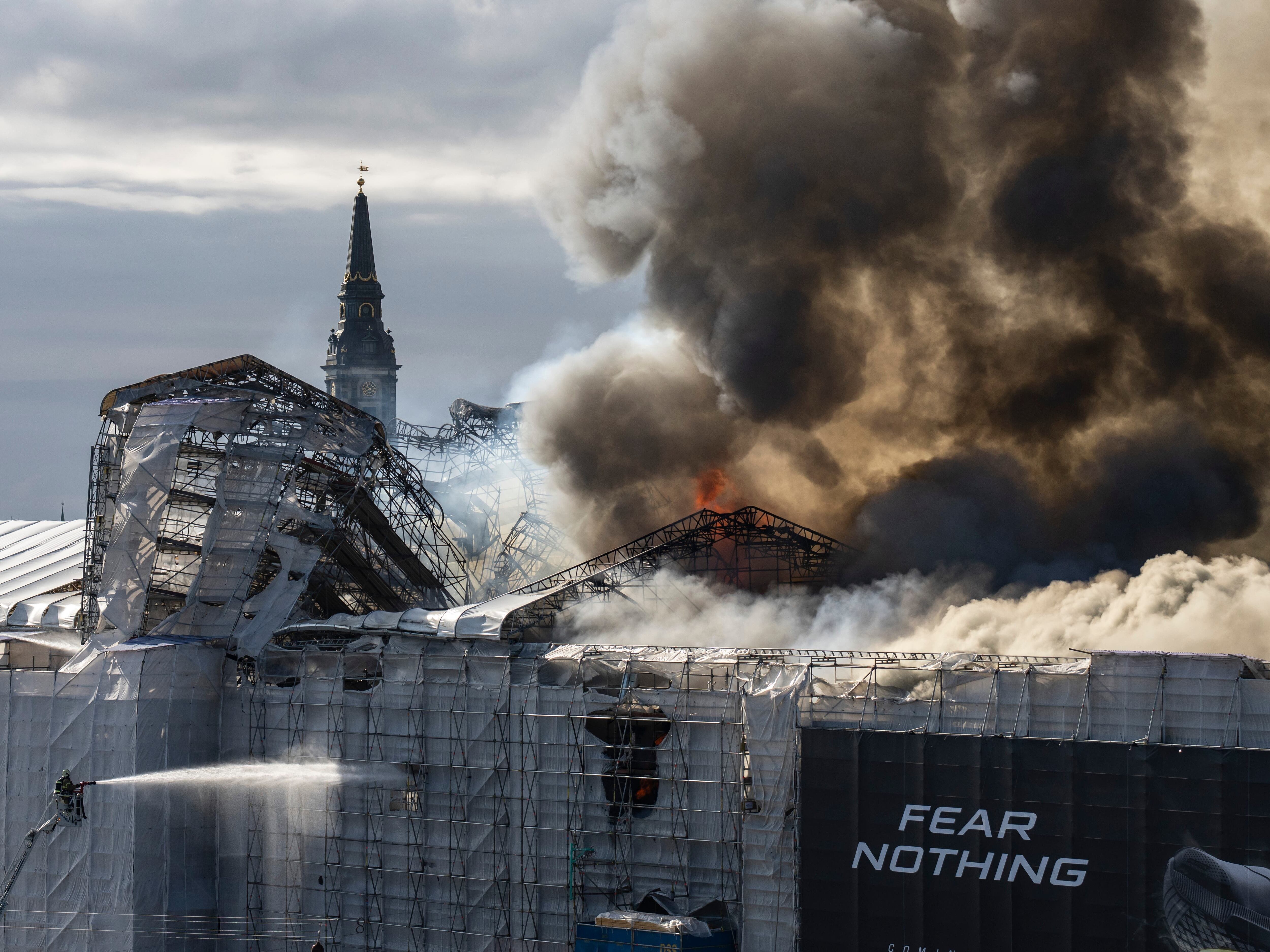 Fire destroys Copenhagen’s historic Old Stock Exchange