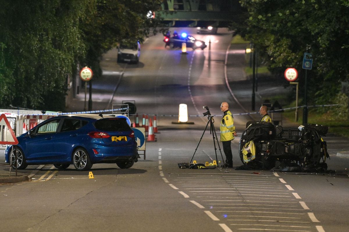 The aftermath of the crash on the A41 Warwick Road. Photo: SnapperSK