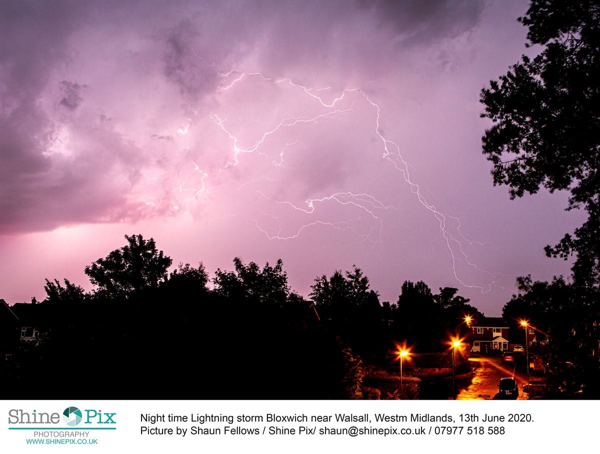 Lightning storm Bloxwich, 13th June 2020. Picture by Shaun Fellows / Shine Pix