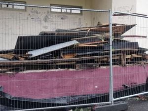 The fire-damaged stage in Hickman Park, Bilston, after vandals attacked at the weekend. Photo: Joy Hazeldine