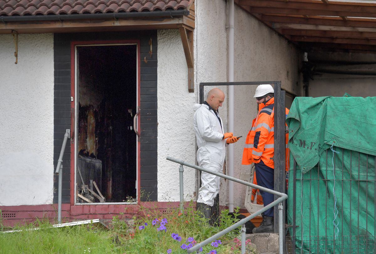 The scene of the fatal house fire on Spring Road, Ettingshall