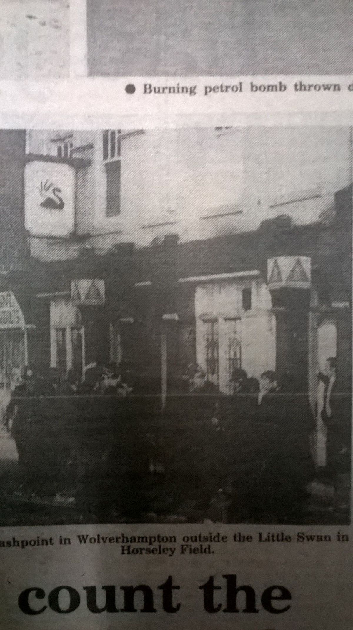 The Little Swan pub in Horseley Fields was another flashpoint in Wolverhampton