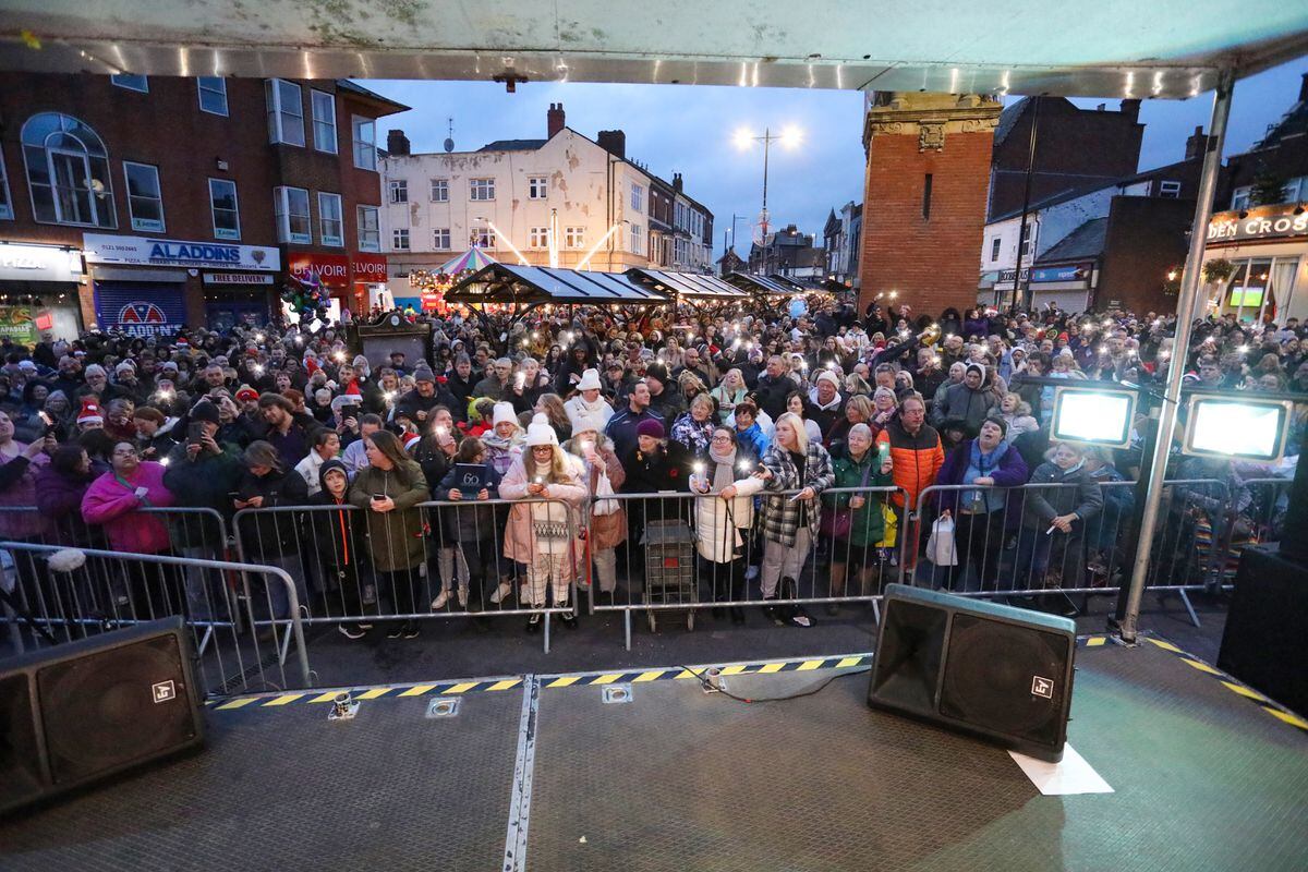 Hundreds of people were on hand to see the Christmas lights switch-on