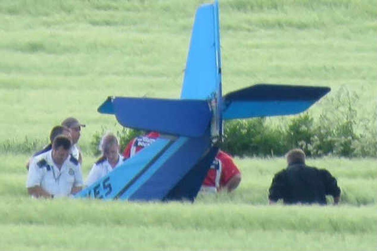 The light aircraft in which two people died. Photo: Michelle Marshall.