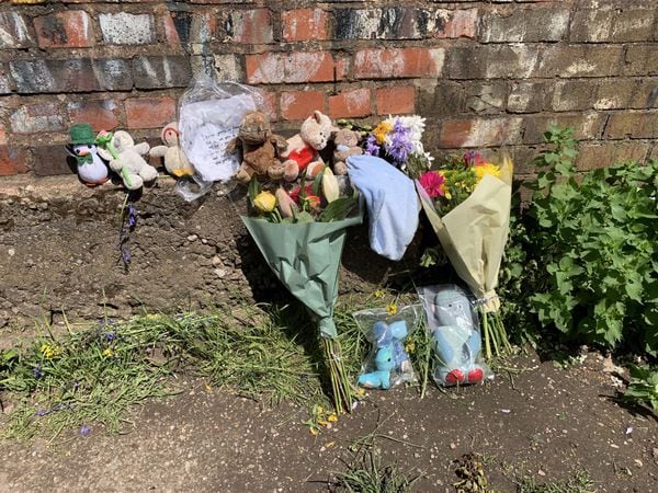 Floral tributes left near Rough Wood country park in Walsall