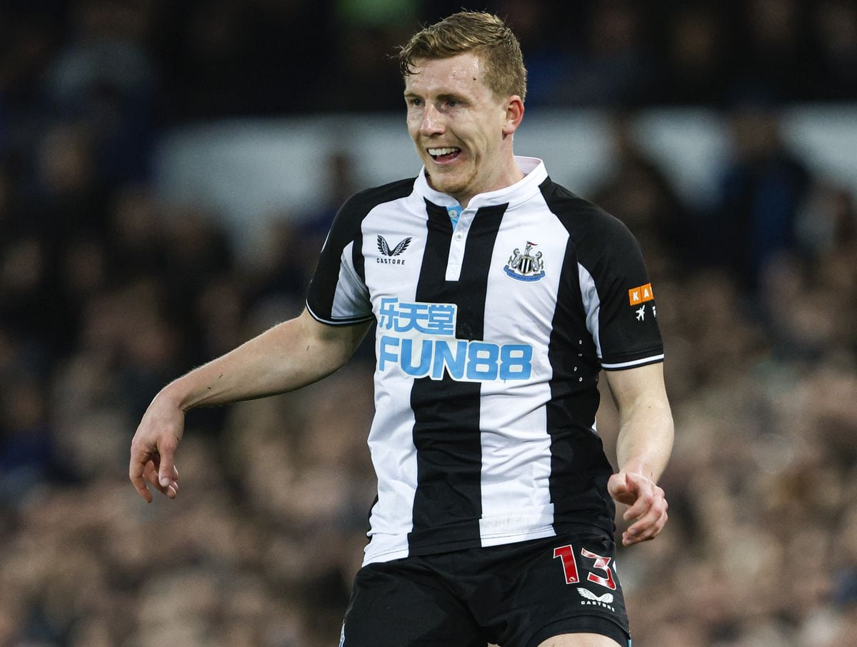 Newcastle United's Matt Targett in action during the Premier League match at Goodison Park, Liverpool. Picture date: Thursday March 17, 2022..