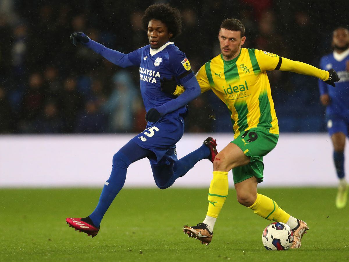 Jaden Philogene Cardiff City and John Swift Photo by Adam Fradgley/West Bromwich Albion FC via Getty Images)