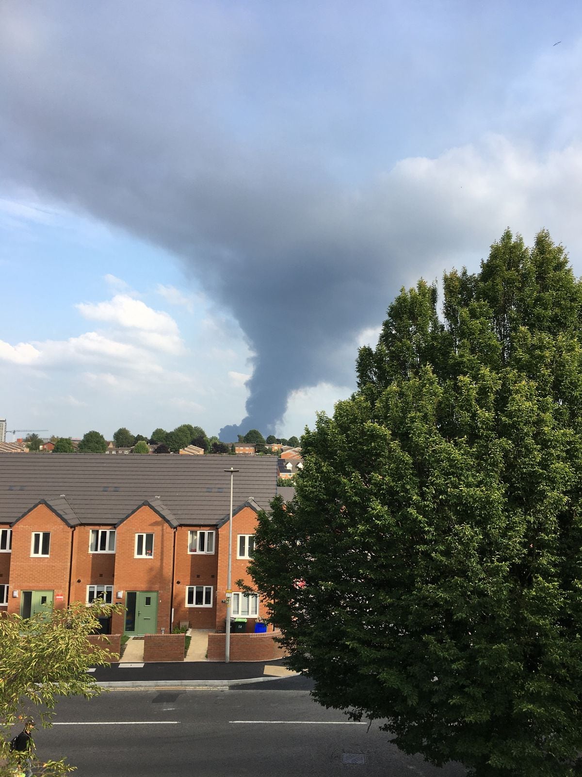 The fire could be seen from up to 10 miles away in Oldbury