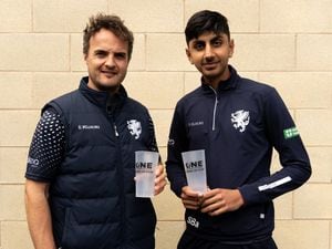  Jack Brooks and Shoaid Bashir of Somerset CC with the ONE Planet ONE Chance reusable cup