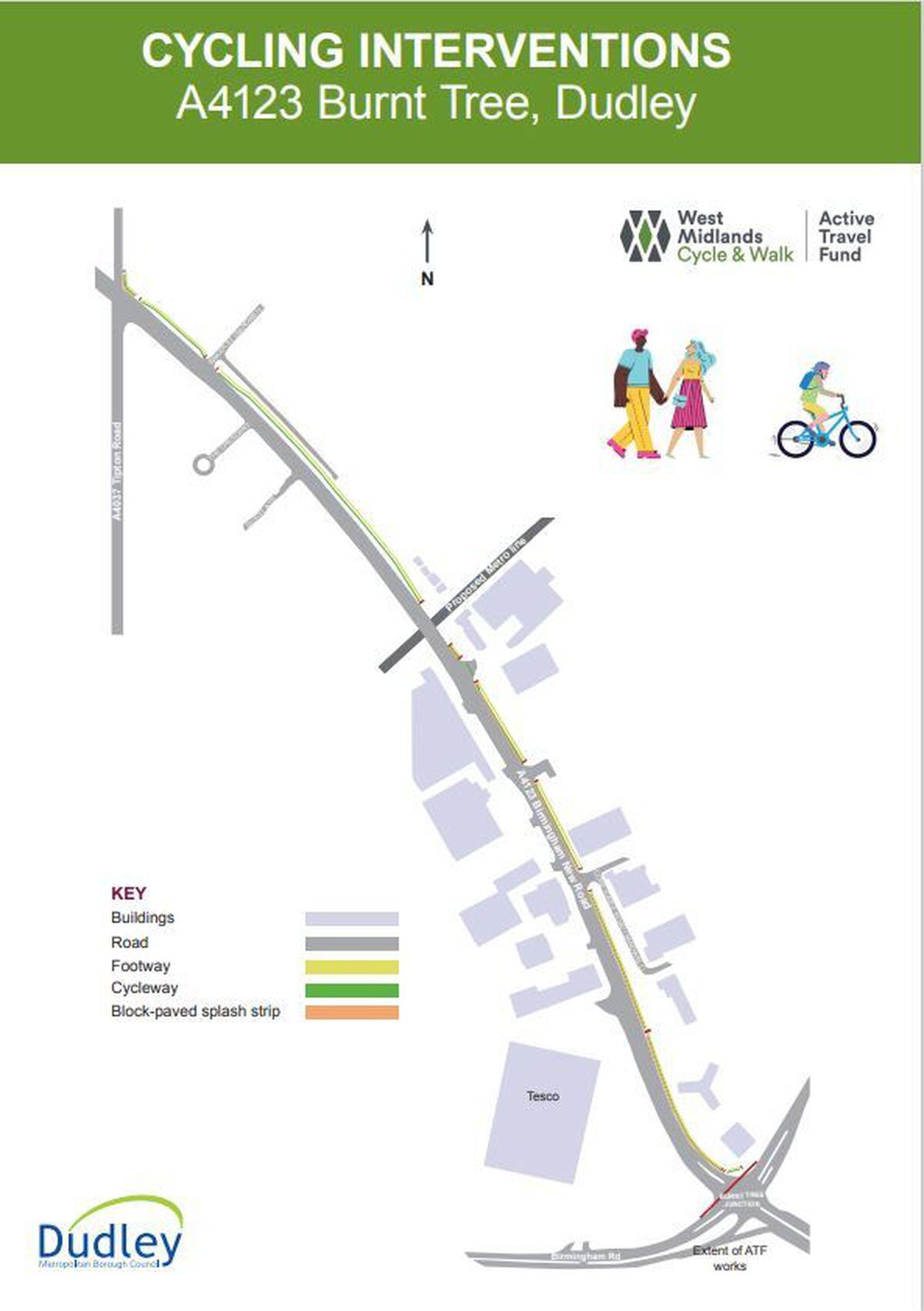 A4123 cycling interventions map  