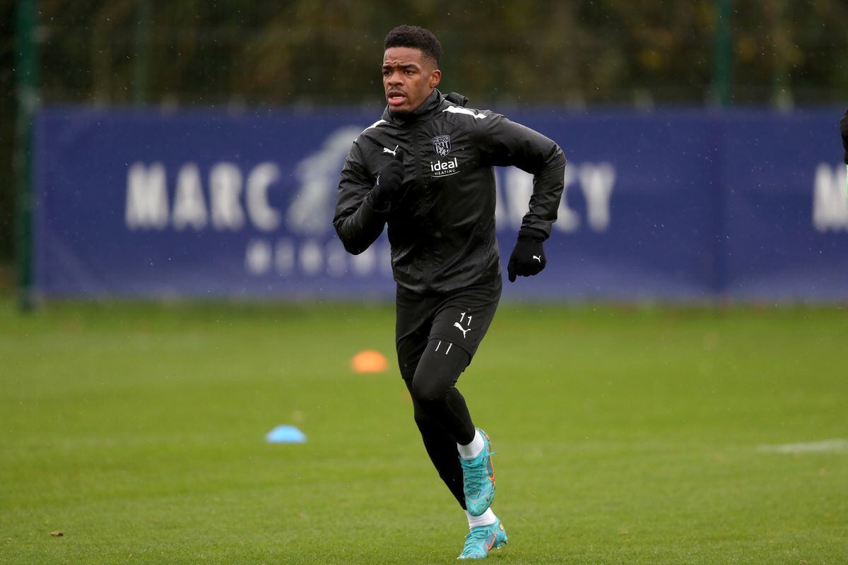 Grady Diangana running during training (Photo by Adam Fradgley/West Bromwich Albion FC via Getty Images).