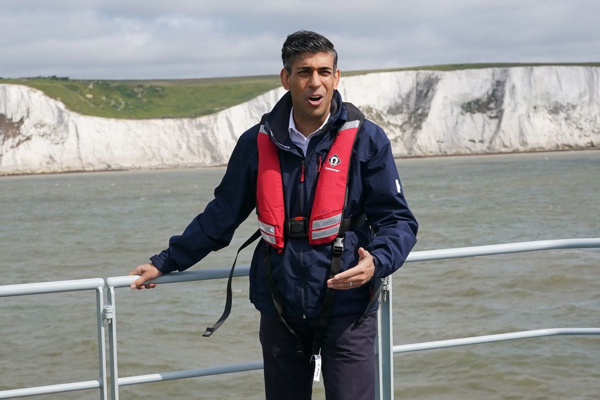 Prime Minister Rishi Sunak said his plan to 'stop the boats' was working during a visit to Dover 
