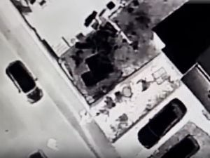 A stillframe image from the police drone video. 