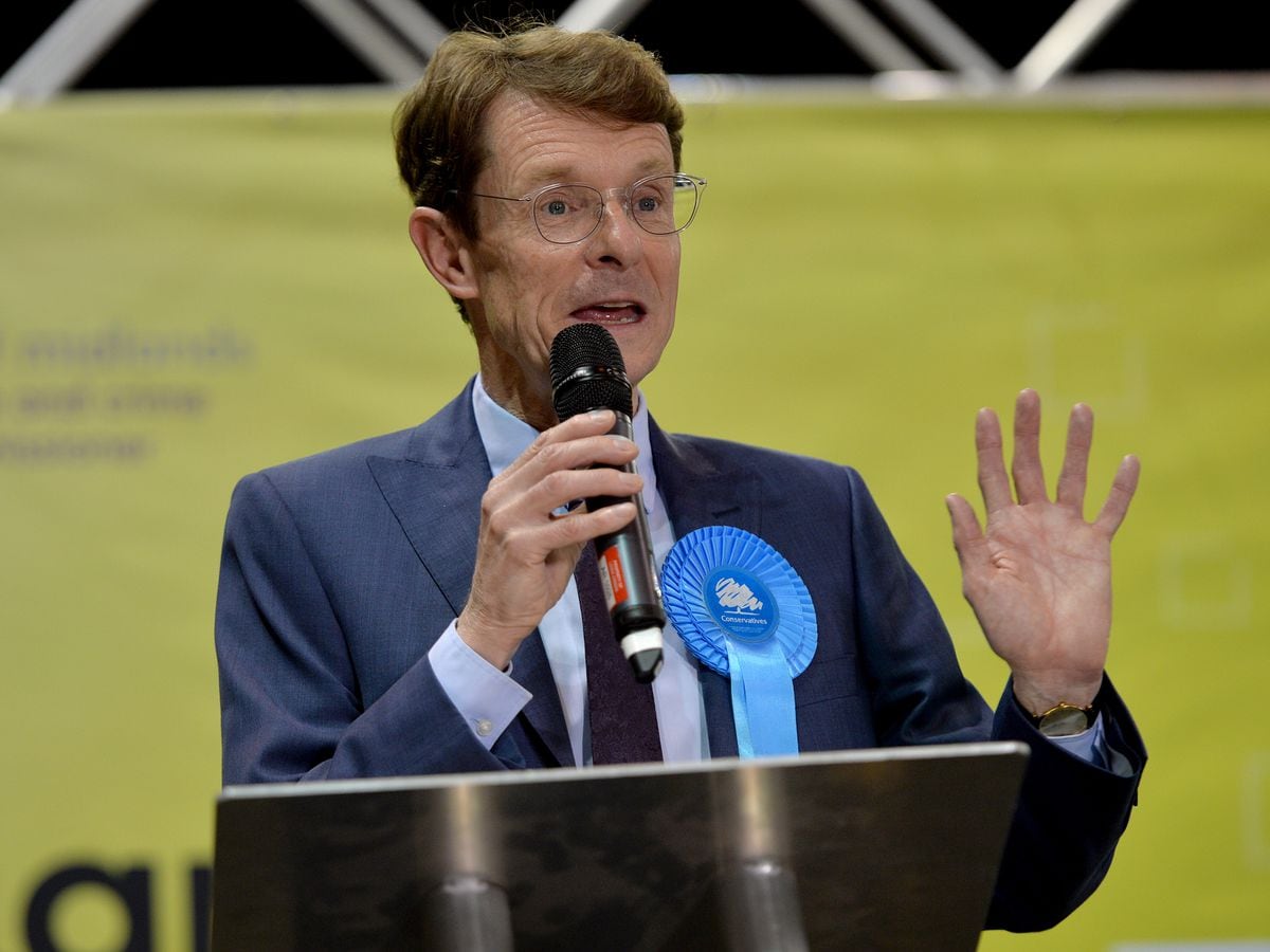 Andy Street speaks in Birmingham after the result was announced