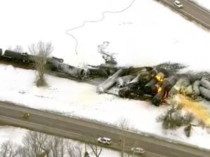 Train derailment in Raymond, Minnesota