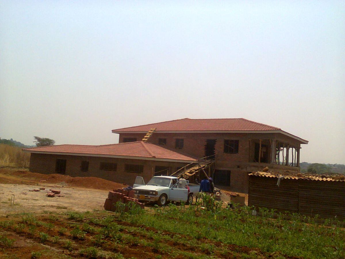 The house in Zimbabwe under construction