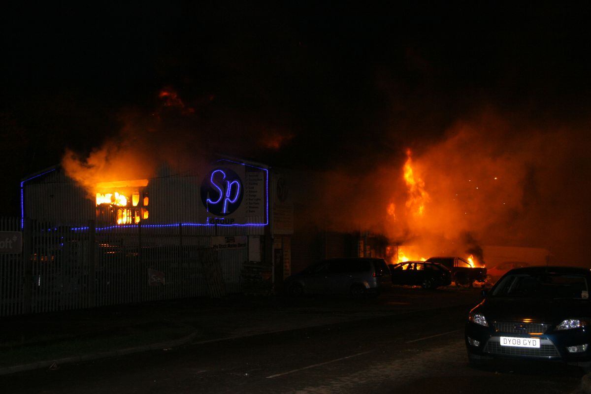 SP Plastics engulfed in flames in October 2014