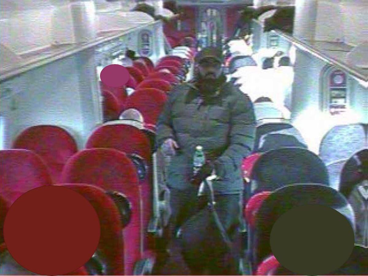 Usman Khan on board a train to London