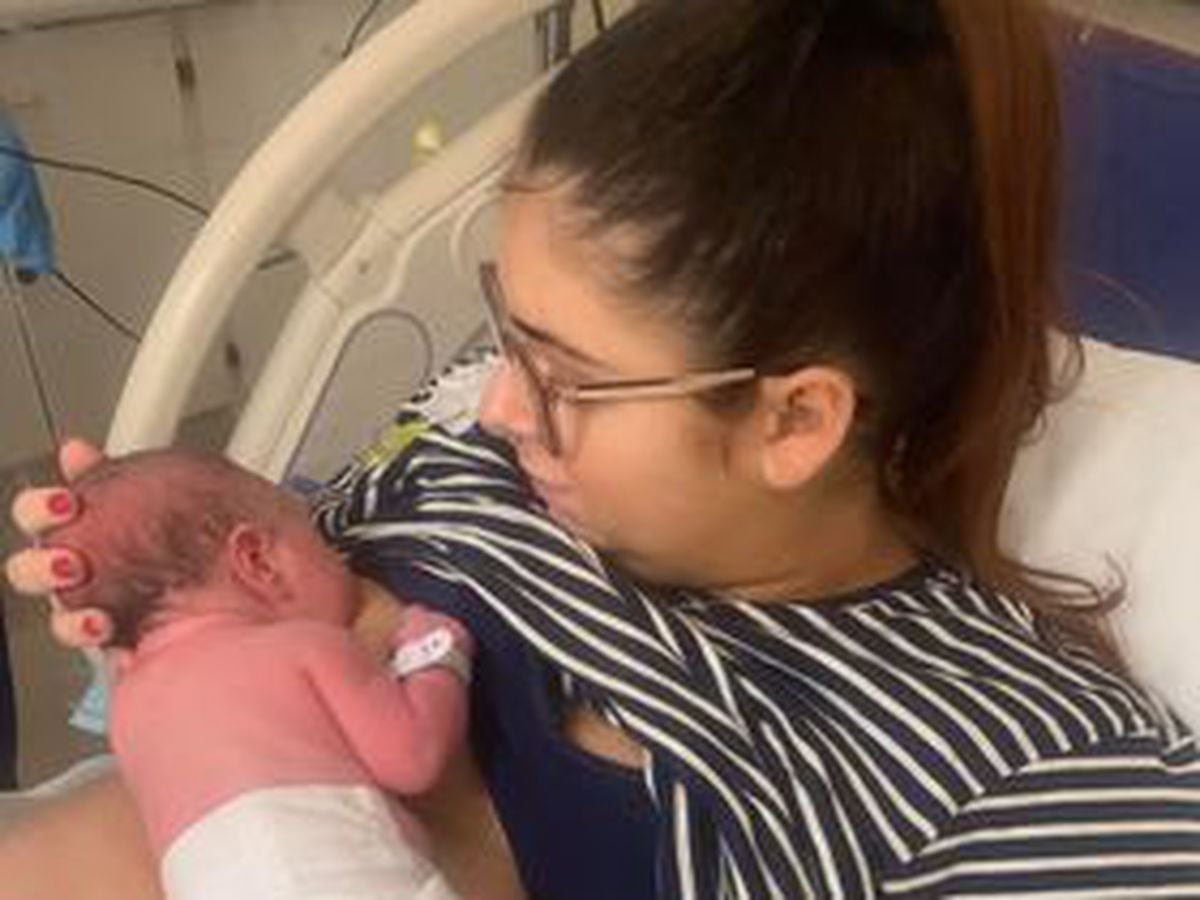 Holly Revill with her daughter Nelly Wootton at New Cross Hospital