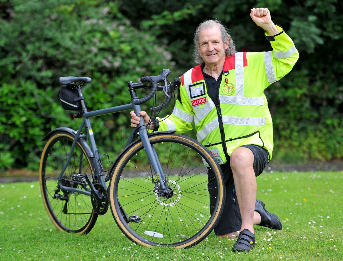 Geoff Granner from blood biking group Midland Freewheelers, is taking part in a few challenges, including cycling 200 miles, to raise money for the group