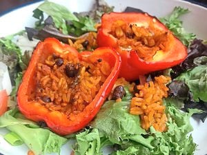 Small stuff – the stuffed red pepper salad was smaller than expected