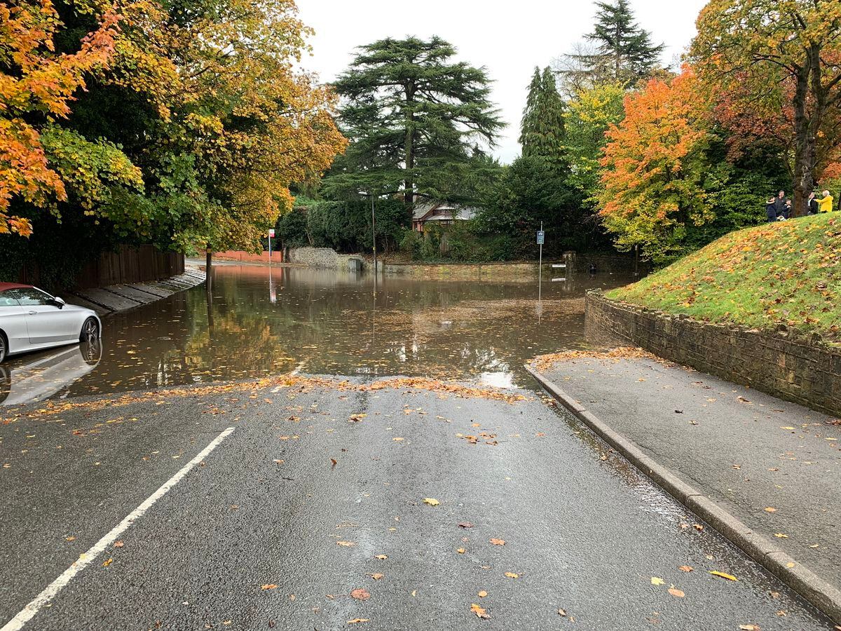 A vehicle was rescued from this flooding at Old Ham Lane and Wollescote Road. Photo: West Midlands Fire Service