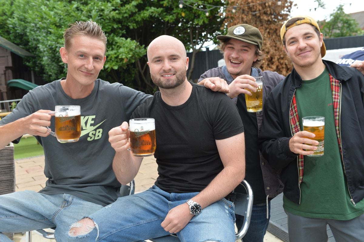 The Wall Heath Tavern, Wall Heath, Kingswinford  is reopening. Pictured, left, Sam Holliday,Rob Pritchard,Lewis Evans and Elliott George