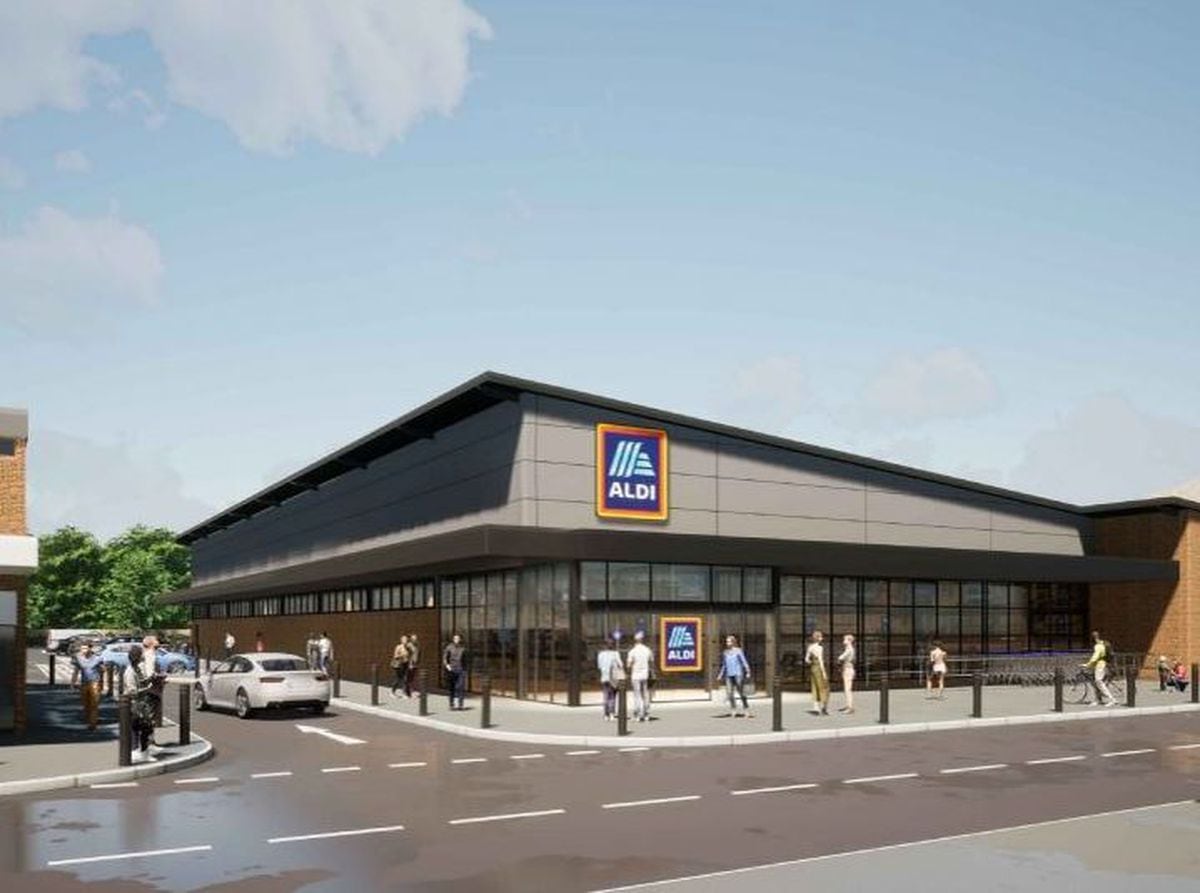 Artist impression of proposed new Aldi store on Ravens Court site, High Street, Brownhills. PIC: Stoas Architects