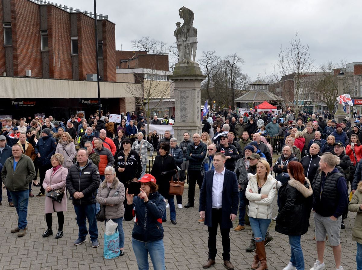 The demonstration in Cannock town centre