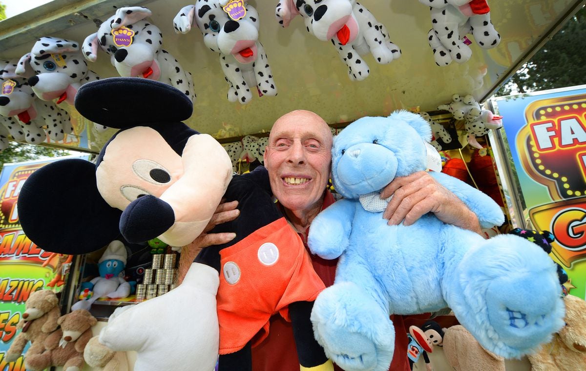 Eddie Furborough with some of his prizes up for grabs at Wednesbury Carnival