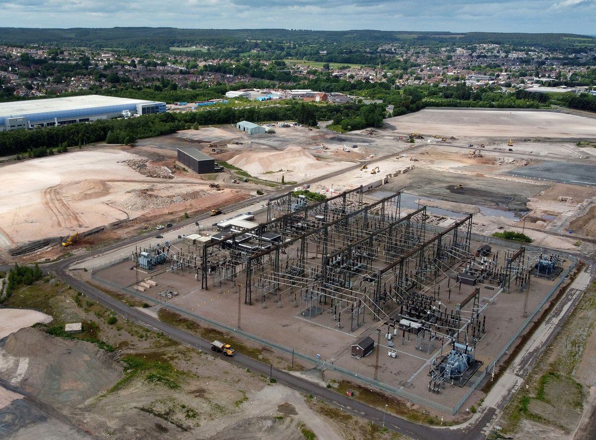 Aerial view of the former Rugeley Power Station, a year on from demolition