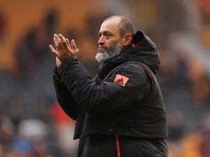 Nuno Espirito Santo the head coach / manager of Wolverhampton Wanderers applauds the fans at full time on his final game in charge of the team (AMA)