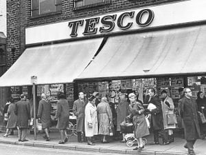 The good old days? A bustling Tesco shop in January 1967