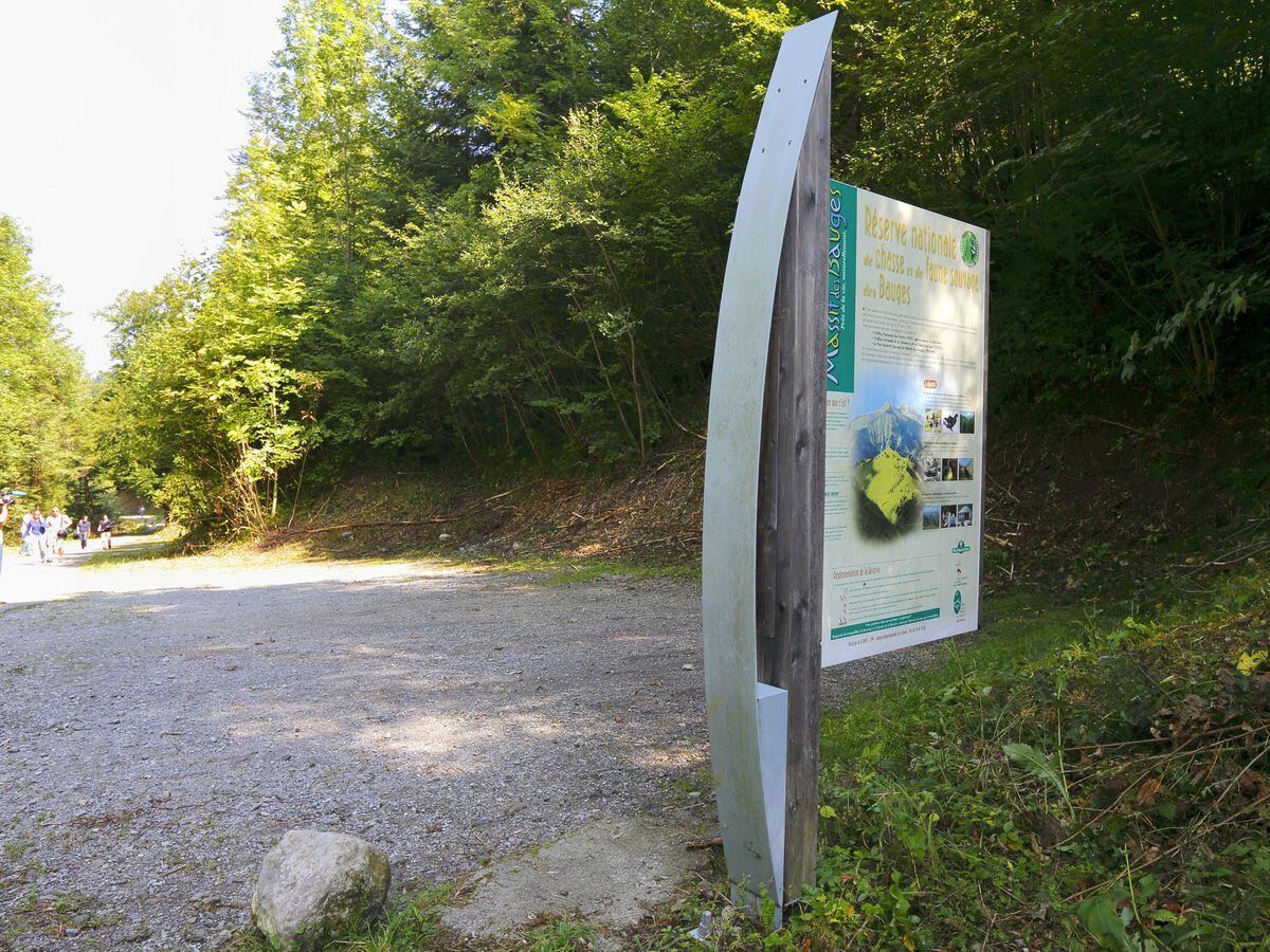 The small car park which was the murder scene near Chevaline in the Haute-Savoie region of south-eastern France where British national Saad Al Hilli, his wife Iqbal and his mother-in-law were found murdered in their BMW car (Chris Ison/PA)