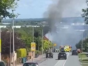 The derelict building caught fire on Thursday afternoon. Photo: Katie Wagstaffe