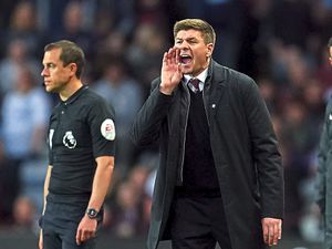 Aston Villa manager Steven Gerrard on the touchline 