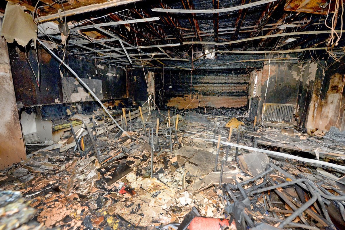 Inside the pub after the arson attack