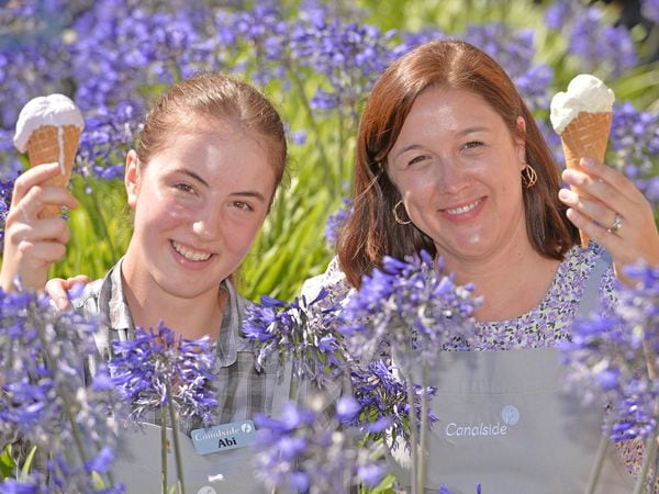 Pictured at Canalside Farm in Great Haywood are, right, co-owner Anna Barton, and from the farm shop Abi Baggott