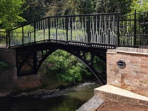 The Austcliffe footbridge over the River Stour near Caunsall, north of Kidderminster.